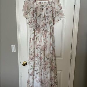 Floral Maxi Dress with Ruffle Sleeves